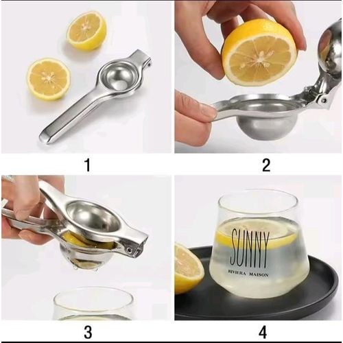 Heavy Duty Stainless Steel Lemon Squeezer Manual Citrus Juicer Rust Resistant, Durable Hand Press Juice Extractor.This rust-proof stainless steel tool is perfect for any kitchen or bar.This Manual lem