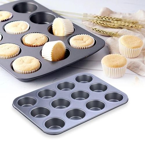 12 Holes Cup Cake Baking Tin.Made of high quality stainless steel, sturdy and durable.
All finishes are non-toxic, safe and Eco-friendly.
All parts are rounded smooth, avoids hurting your hands.