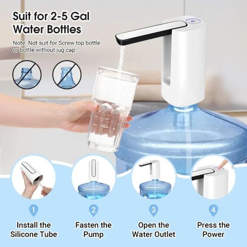 Foldable Automatic Water Dispenser Pump Rechargeable Wireless Water Pump.Rated capacity: 1200mAh
Rated power: 2.5W
Rated input: DC5V/1A
Body material: ABS
Rated voltage: 5V
Mode of operation: Push-but