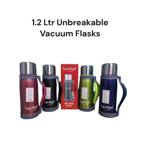 Signature 1200ml Unbreakable Vacuum Flask..Double wall SG 7009 vacuum flask
More comfortable grasp the use of easy and effortless.
Excellent heat insulation effect.
Anti-slip base