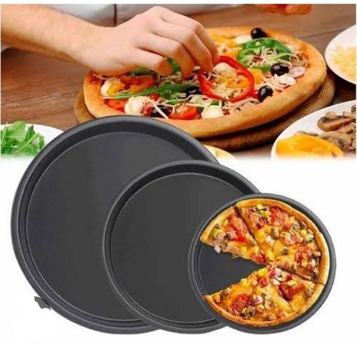 3pcs Pizza Pans Set ,Carbon Steel Non Stick Material ,Smooth Edges ,Sizes: 6, 7 And 8 Inches