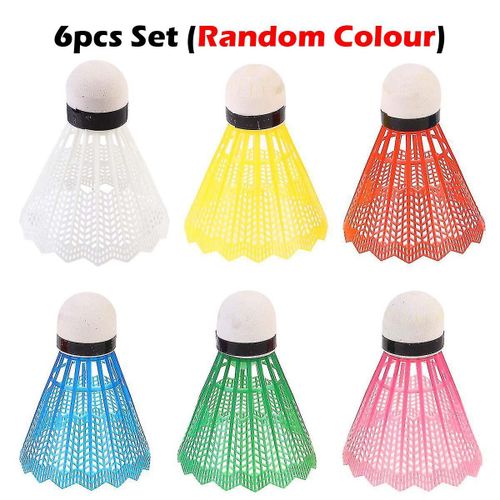 6Pcs/Set Colorful Shuttlecocks Badminton Foam Balls Sport Games Colored Plastic Nylon Feather Birdies Training Sport Sturdy Shuttles