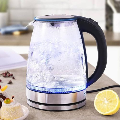 Nunix 2L Glass Kettle Electric Dual Wall LED Water Maker Jug Stainless Steel.2.0 Liters capacity with cordless 360-degree rotary base
Boils water 85% faster and more efficiently than stovetop kettles