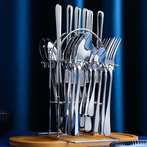 24PC CUTLERY SET (SILVER COLOUR).24-Piece Complete Set – Suitable for family use and entertaining guests.
Polished Silver Finish – Offers a clean, elegant, and timeless appearance.
High-Quality Stainl