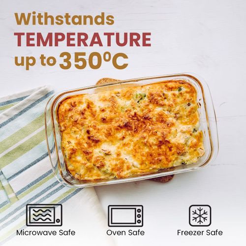 Signature 3pcs High Quality Heat Resistant Glass Bake Pan.3PC set,2 glasses and 1 glove
high borosilicate glass
heat resistant
oven, microwave, freezer and dishwasher safe