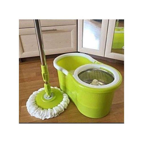 Spinning 360 Spin Mopper + Bucket Set
360 rotating washable mop
No spills, no shock and no damage to floors
Microfiber mop head works great wet or dry