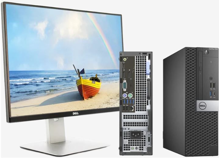 Dell OptiPlex 7050 Full Set Desktop, Intel Core i7-7th, 16GB RAM, 500GB HDD, Win 10, 24" Fully Adjustable Monitor