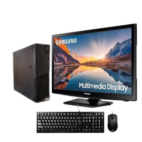 Complete Desktop Lenovo ThinkCentre PC M93P Intel core i7-4770 3.40GHz 8GB 500GB HDD Win10 Pro, 24 Inch Monitor