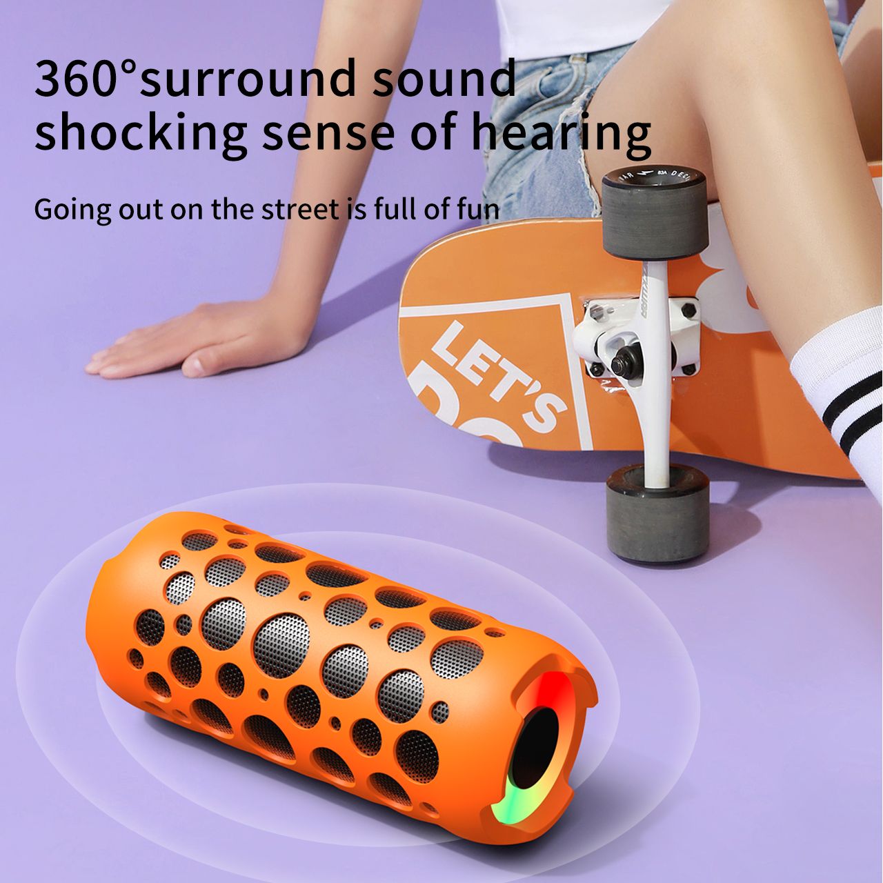 Bluetooth Speaker, 2 in 1 Portable Bluetooth Wireless Earbuds Combo Mini 360 Surround Stereo Sound with TWS Earbuds Built-in Mic and Charging Case for Home Party Outdoor Travel -Lune Goose