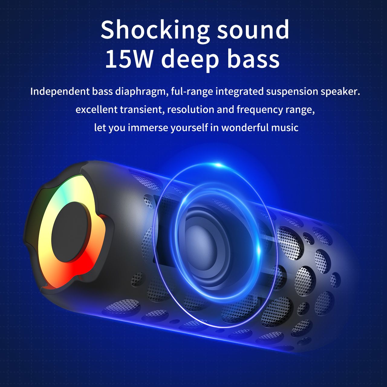 Bluetooth Speaker, 2 in 1 Portable Bluetooth Wireless Earbuds Combo Mini 360 Surround Stereo Sound with TWS Earbuds Built-in Mic and Charging Case for Home Party Outdoor Travel -Lune Goose