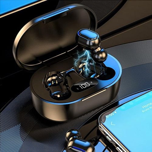 Wireless Bluetooth Earphones, In-Ear Mini Size with LED Display and Mic Earbuds Immersive Bass Stereo Noise Cancelling Headphones, Touch Control Earphone Headset for Music, Sports, Games, Home, Work