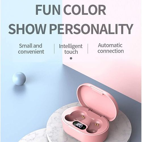 Wireless Bluetooth Earphones, In-Ear Mini Size with LED Display and Mic Earbuds Immersive Bass Stereo Noise Cancelling Headphones, Touch Control Earphone Headset for Music, Sports, Games, Home, Work