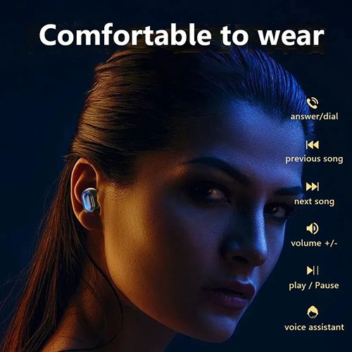 Wireless Bluetooth Earphones, In-Ear Mini Size with LED Display and Mic Earbuds Immersive Bass Stereo Noise Cancelling Headphones, Touch Control Earphone Headset for Music, Sports, Games, Home, Work