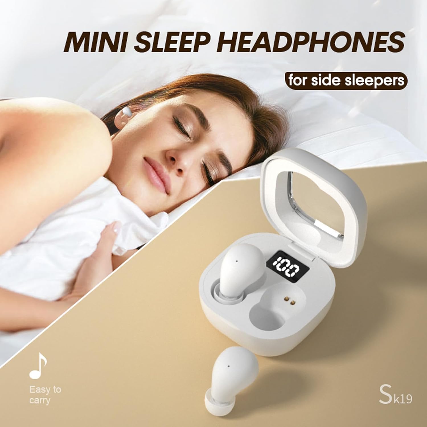 Smallest Invisible Mini Earbuds Wireless Bluetooth, Out of the ordinary Fashion Low Profile Micro Tiny Discreet Hidden Earbuds for Work, Small Headphones, HiFi Sleep Earphones for Small Ear Canals