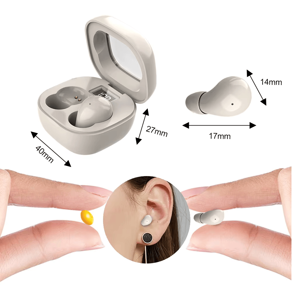 Smallest Invisible Mini Earbuds Wireless Bluetooth, Out of the ordinary Fashion Low Profile Micro Tiny Discreet Hidden Earbuds for Work, Small Headphones, HiFi Sleep Earphones for Small Ear Canals