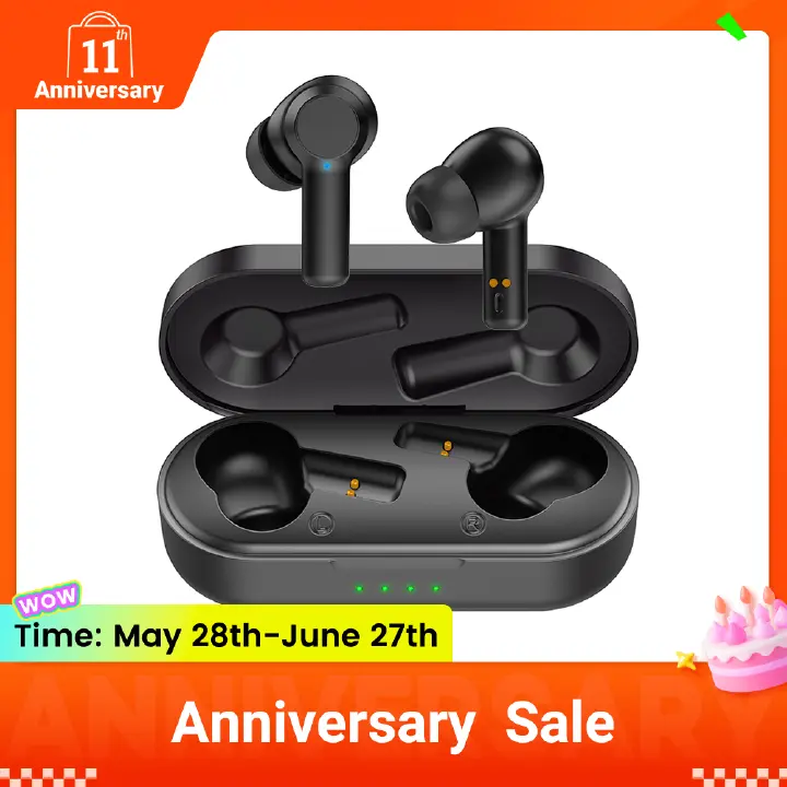 Lune Goose Wireless Bluetooth Headset Tws 5.0 Binaural In-ear Stereo Hifi Sports Earphones Heavy Bass earbuds with Mic touch Mini and a charging compartment Long endurance high end