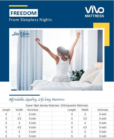 ViVo Mattress High Density Plian Home Living Bed Room Soft and long-lasting Mattress Comfy and Health Mattress from Factory Directly Gray or Black or Brown Color Good quality Best price cofy your home