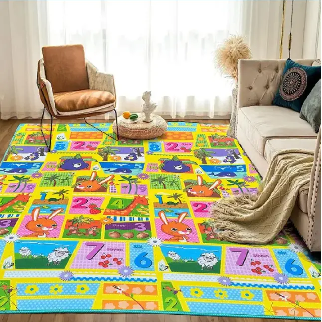 Wholesale Five PCS Play Mat for Children Baby Crawling Mat  4*6.5 / 5*6.5 / 6*6.5 Double-side Printed Waterproof Easy to Clean Warm Floor Carpet Sleeping Mat Floor Mat Picnic Play Mat Children