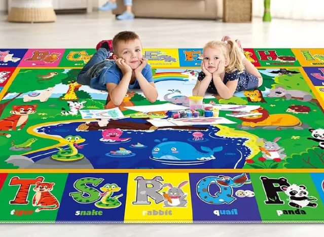 Wholesale Five PCS Play Mat for Children Baby Crawling Mat  4*6.5 / 5*6.5 / 6*6.5 Double-side Printed Waterproof Easy to Clean Warm Floor Carpet Sleeping Mat Floor Mat Picnic Play Mat Children