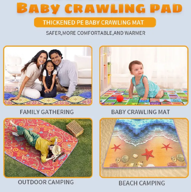 Wholesale Five PCS 6*10 Floor Mat Carpet  for Sitting Room Carpet for Living Room Double-side Printed Waterproof Easy to Clean Warm Floor Carpet Sleeping Mat Floor Mat Picnic Mat Solf Comfortable Mat
