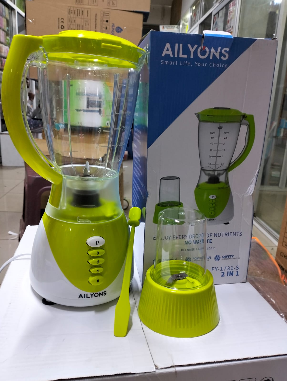AILYONS 2 In 1 Countertop Blender & Grinder-fruit Mixer And Food Processor,   Ailyons offers affordable‎‎,‎‎ quality‎‎,‎‎ energy‎‎-efficient home appliances ‎‎.‎‎ The brand is well known for their hig