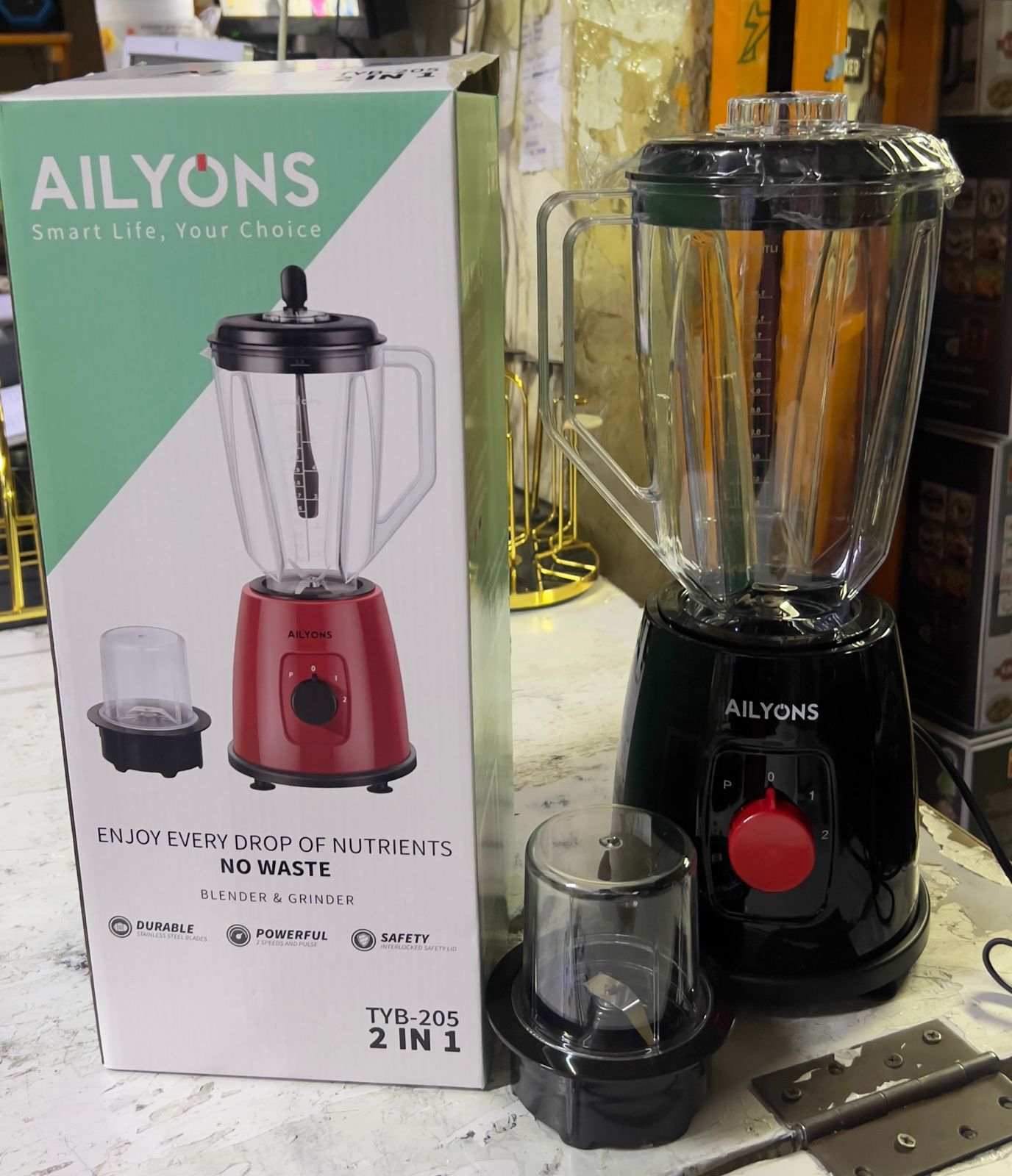AILYONS 2 In 1 Countertop Blender & Grinder-fruit Mixer And Food Processor,   Ailyons offers affordable‎‎,‎‎ quality‎‎,‎‎ energy‎‎-efficient home appliances ‎‎.‎‎ The brand is well known for their hig