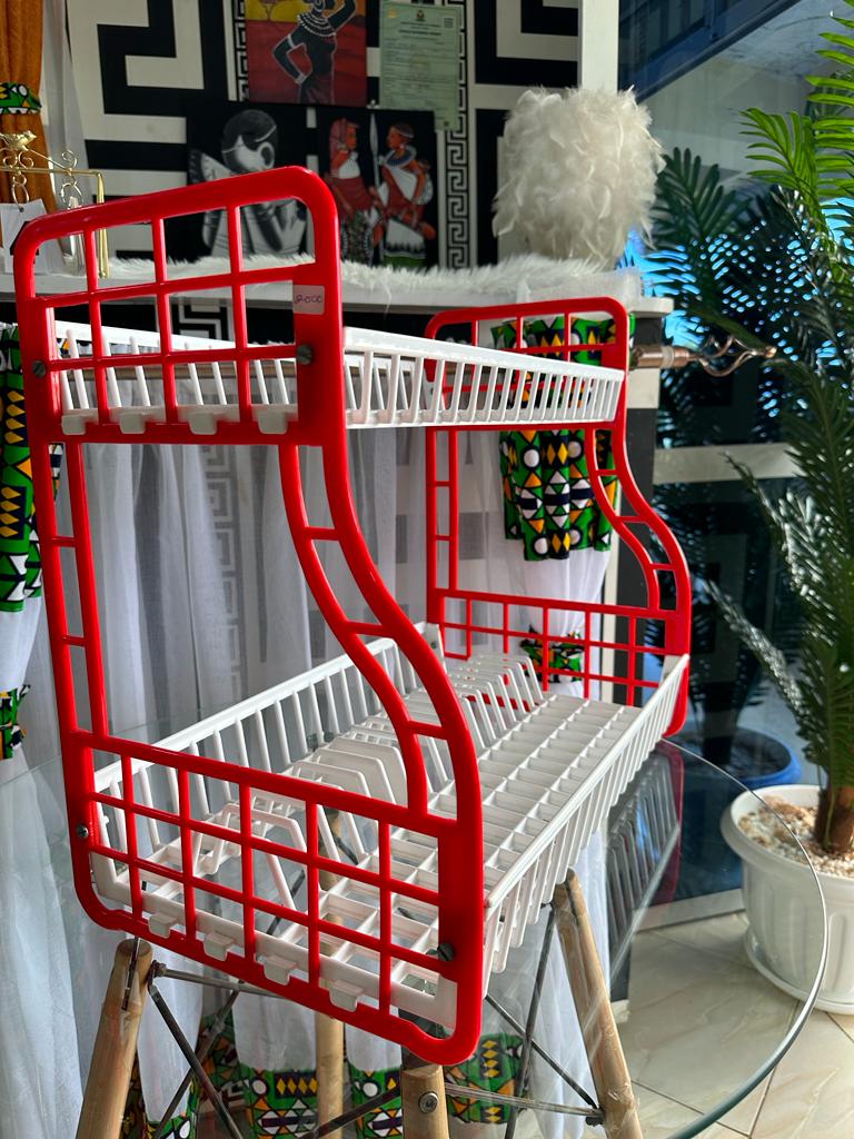 Kenpoly Double Decker Plastic Dish Rack Glam your home with this quality and unique 2 tier Hard Plastic dish rack will bring orderliness with a twist of elegance to your kitchen or dinning table. It i