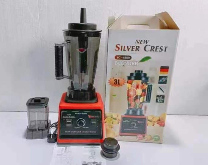 Multipurpose 8000W 2 IN 1 Silvercrest Blender With 3L Unbreakable jar Silver crest Commercial Blender SC-9880   suitable for heavy-duty blending tasks in commercial environments. It would have no trou