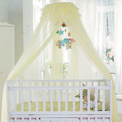 Baby cot round net Baby cot mosquito net canopy made from a tight knit mesh of 256 holes per square inch that keeps out mosquitoes, black flies, wasps, bugs and other pesky insects but allows a cool b