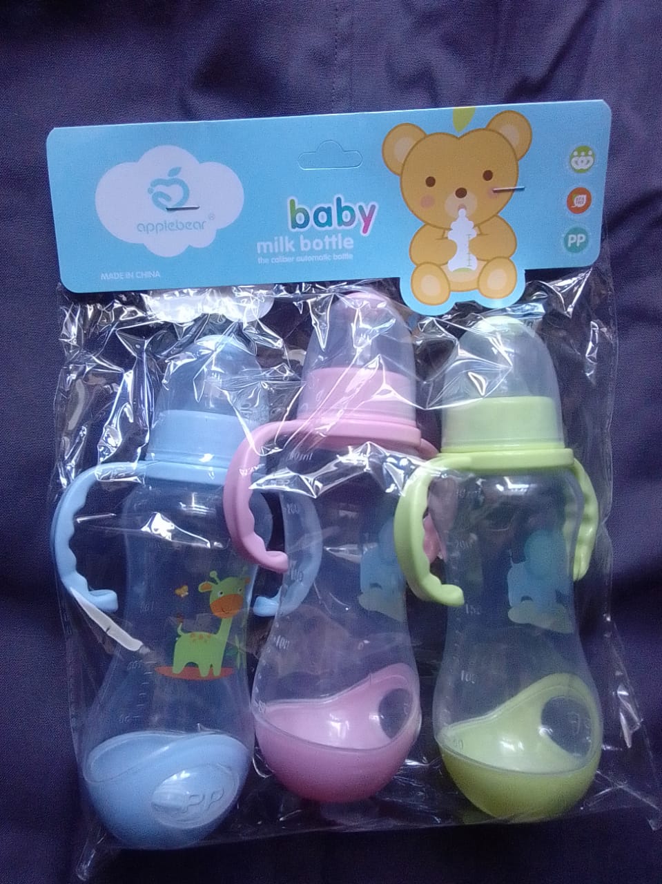 3PCS Baby Water/Milk Bottle+3Baby Spoon+3 Nappy Holder