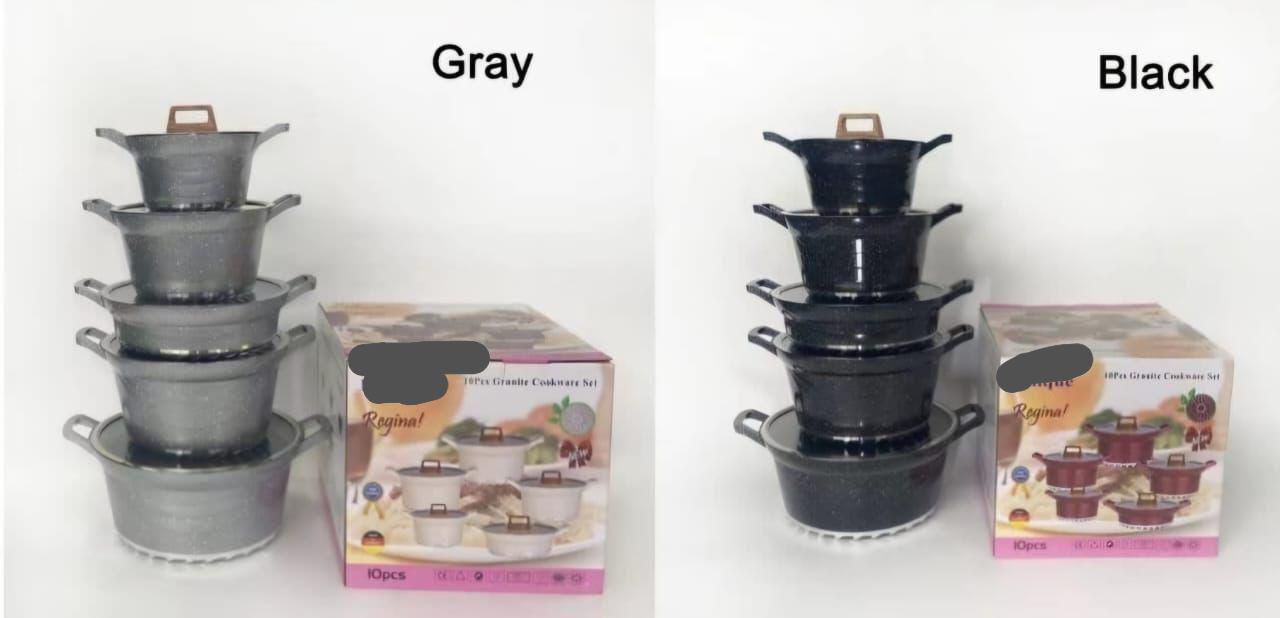 Bosch 10pcs German Granite Nonstick, Heavy Duty, Cooking Pots  This 10-piece granite pots set is everything you need to get cooking in your kitchen. Not just that, it also makes an appreciable housewa