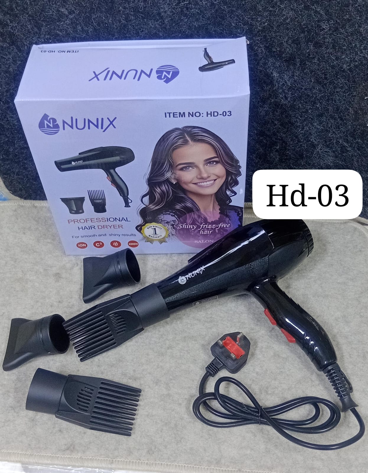 Nunix  Blow Dry Hair Dryer   is made by high quality Nylon plastic which are heatproof, high strength, insulated, damp proof and which is not easy to break also. It is also with planting cauterized su