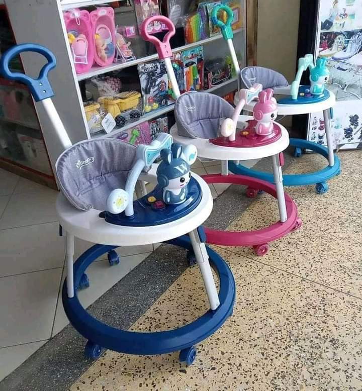 Adjustable walker These adorable baby walkers with a push handle and melody function are perfect for helping little ones take their first steps with confidence.