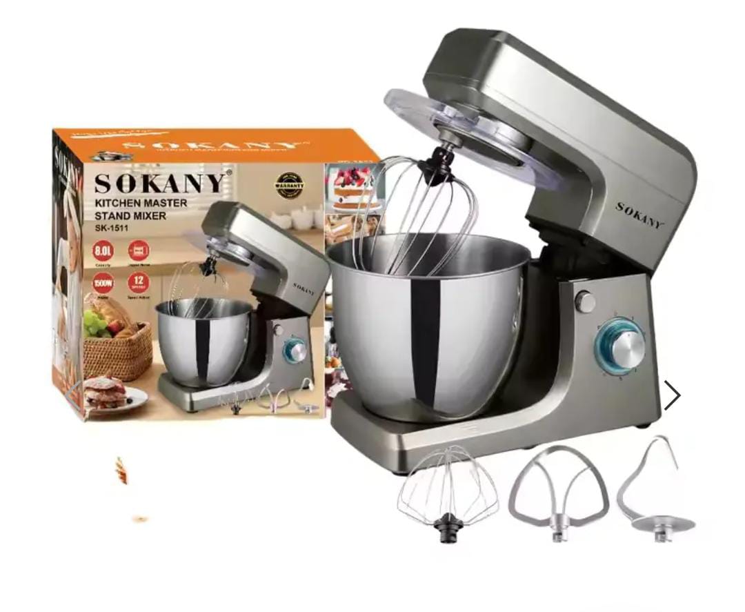 stand mixer Sokany Stand mixer Professional stand mixer with Planetary Rotation.8L Stainless steel bowl can meet all your kitchen needs. You can beat eggs or mix cream.