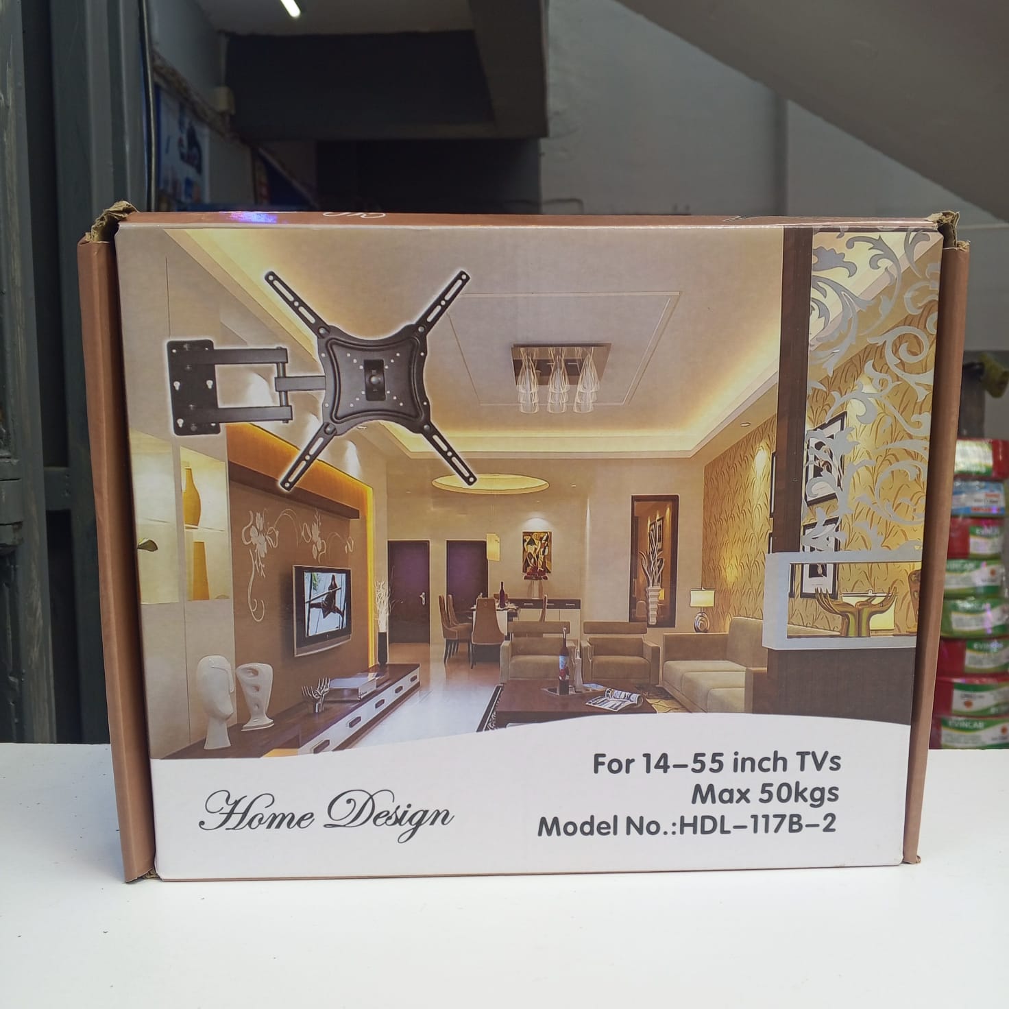 Home Design HDL-117B-2 Full Motion TV Wall Mount For Home Entertainment  With its tilt, swivel, and extension functionality, it allows you to adjust your TV to the perfect viewing angle, reduce glare,