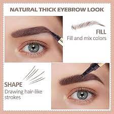 Eye brow Contouring Pencil Waterproof Eyebrow Pen HD 4 Micro Fork Tip Applicator view 4