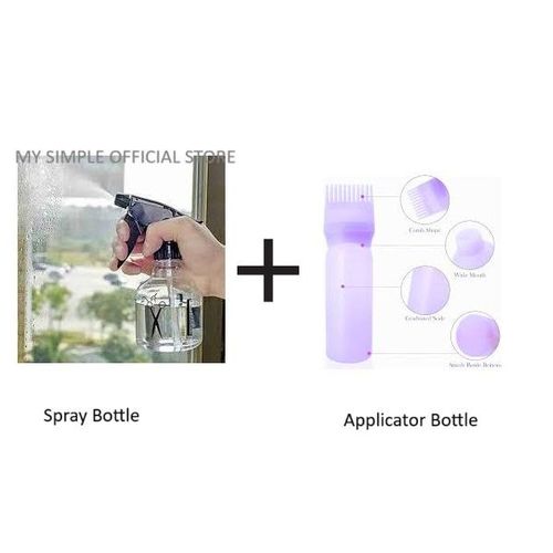 Hair Spray Bottle + Hair Oil Root Applicator Bottle