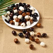 100pcs Wooden Hair Beads Accessories