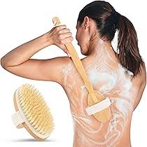Dry Body Brush With Handle For Exfoliation