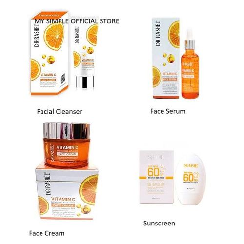 DR. Rashel 4 In 1 Skincare Set Facial Cleanser + Face Serum + Face Cream + Sunscreen