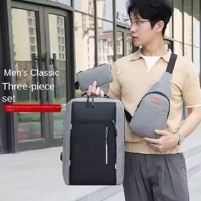 Fashion 3 In 1 Water proof antitheft Business mens Laptop Bag Backpack Crossbody Bag