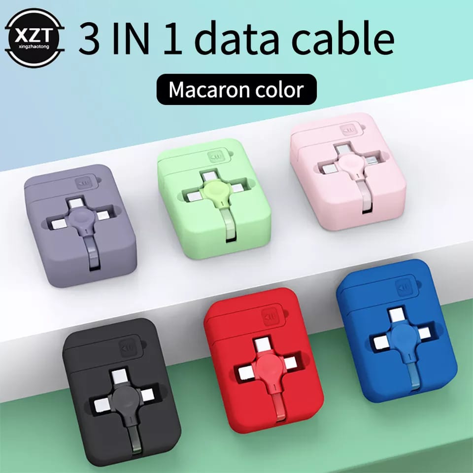 3 in 1 portable retractable charger Adopted with 3 in 1 and retractable design, this multi charging cable is convenient for you to use and carry around.
It features high flexibility and toughness, whi