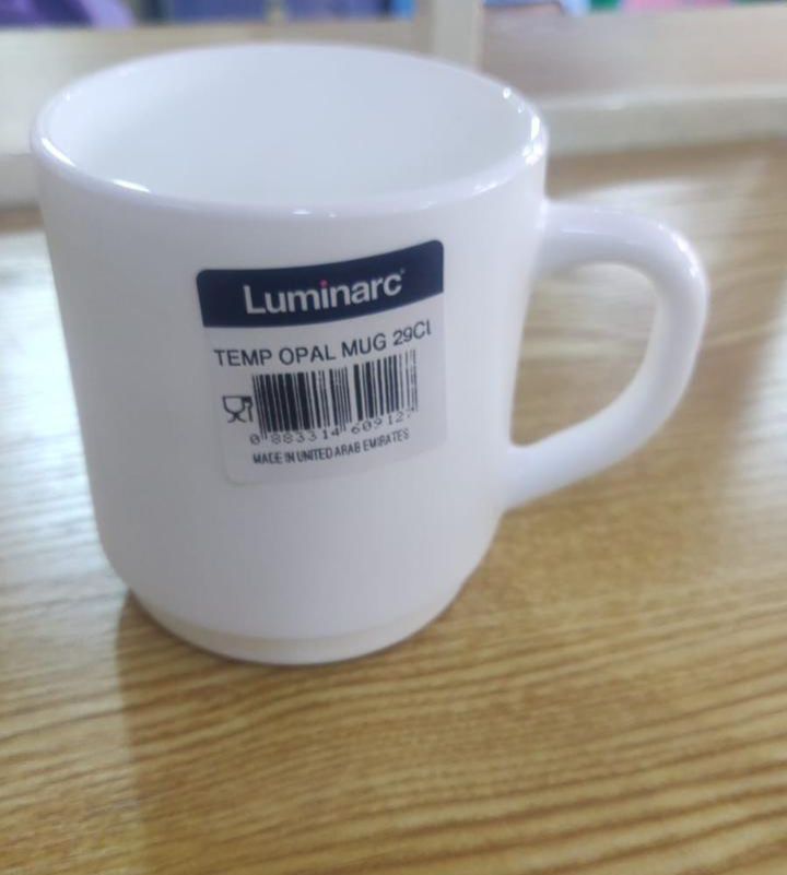 Set of 6 29Cl Luminarc Cups Strong ceramic mugs
Made with thick comfortable grip ergonomic handles
Quality Chip resistant ceramic material
Classic design fit any kitchen style
Perfect for Home or Rest