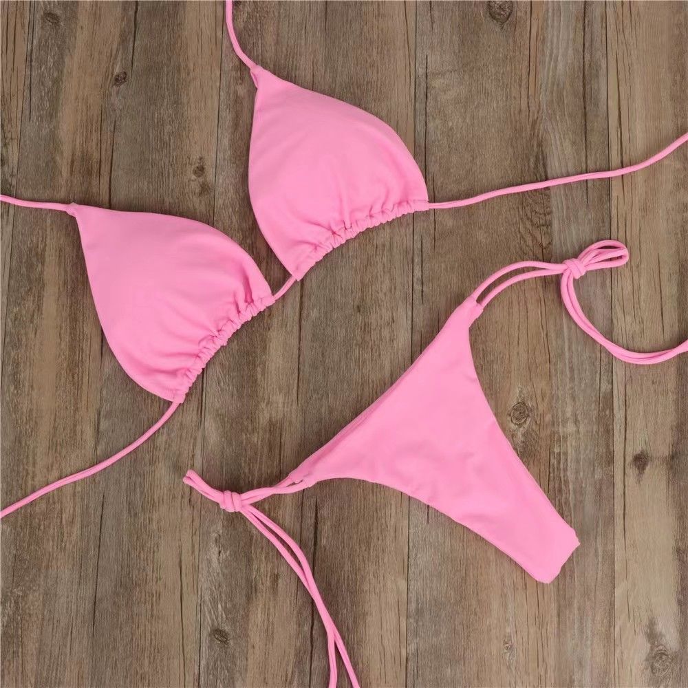 Women Two Piece Swimsuit Sexy Swimwear Halter String Triangle Bikini Sets