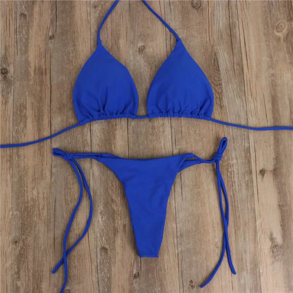 Women Two Piece Swimsuit Sexy Swimwear Halter String Triangle Bikini Sets