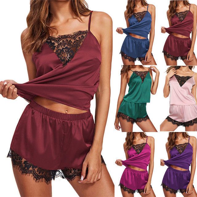 Women's Pajamas Sexy Lace Suspenders Sexy Lingerie Set Two Piece Set