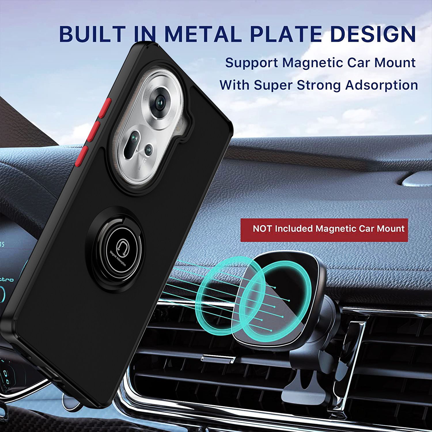 Phone Case for Oppo Reno11 F [Shockproof Protective] with Magnetic Kickstand