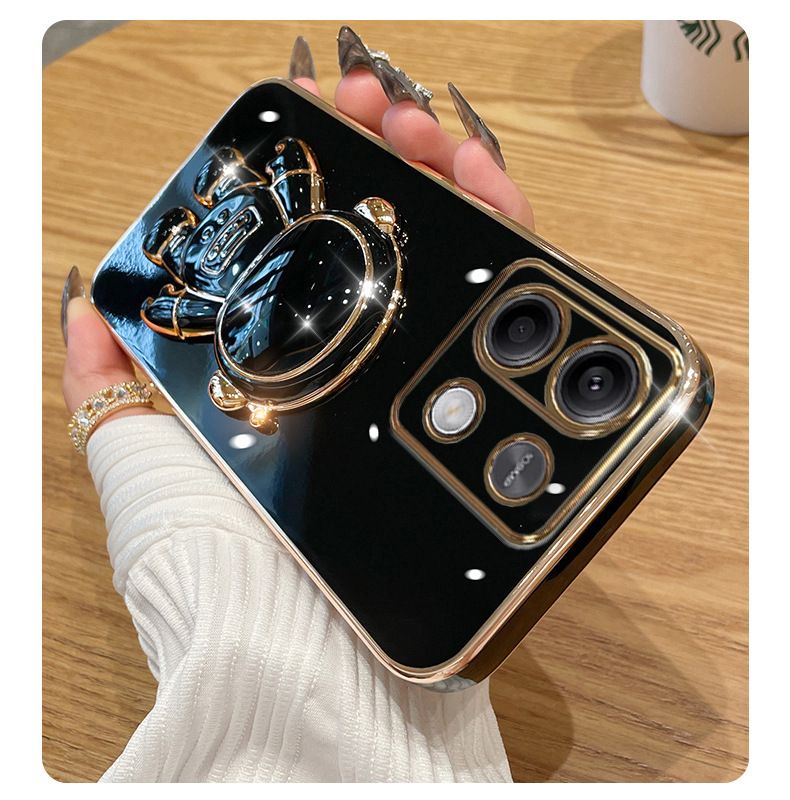 Phone Case for OPPO Reno11 F Silicone Astronaut Stand Soft Shell Fall Protection Case