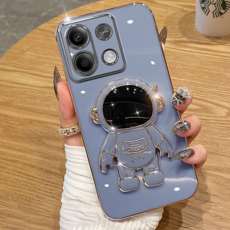 Phone Case for OPPO Reno11 F Silicone Astronaut Stand Soft Shell Fall Protection Case