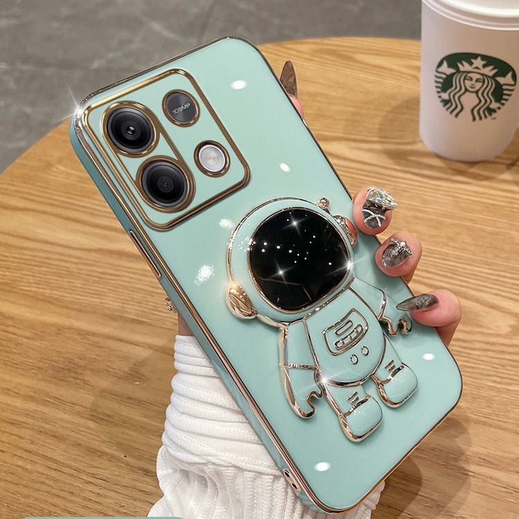 Phone Case for OPPO Reno11 F Silicone Astronaut Stand Soft Shell Fall Protection Case